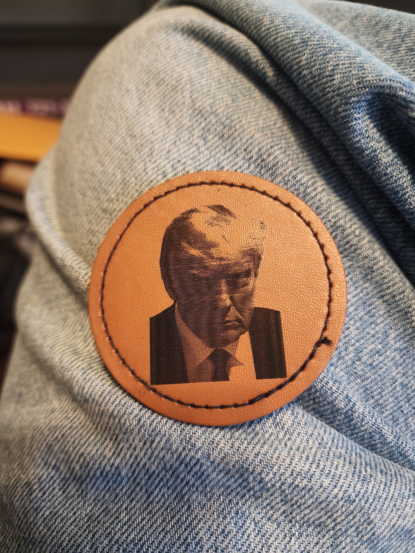 Leather heat press patches