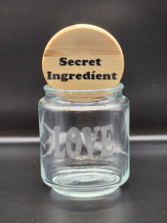 Secret Ingredient Glass jar