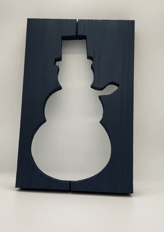 Snowman cutout sign