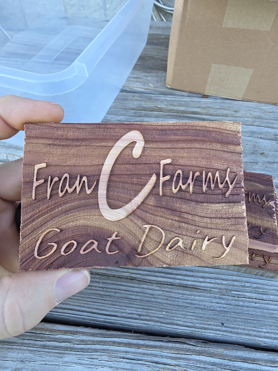 Personalized wooden sign for Fran Granny’s Goat Dairy